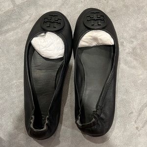 Tory Burch black leather ballet flats sz 8.5 women